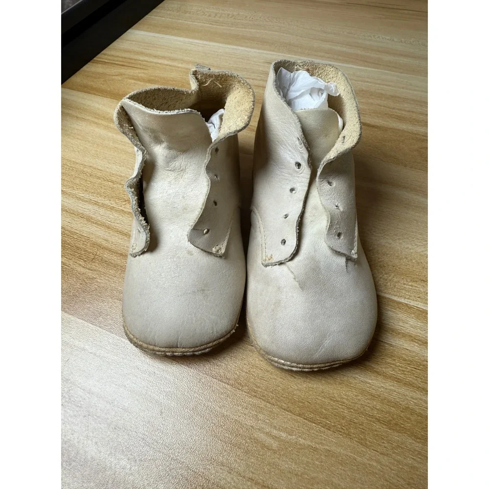 Vintage‎ Baby Shoes Leather Booties Soft Sole Infant Christening Lot